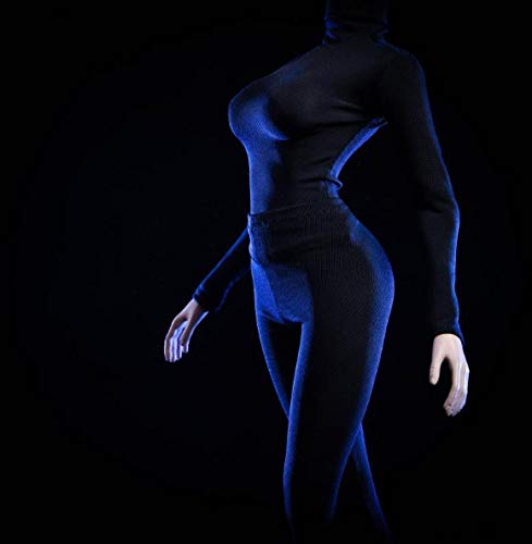 Studio one 1/6 Scale Female Clothes Set 18XG24 Tight Pants and Coat High Collar Black for 12''Action Figure Accessories Model Cloth for Doll