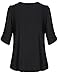 Messic Womens Round Neck Pleated Front Half Sleeve Tunic Top Black,XXL