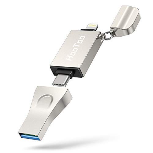 iPhone Flash Drive 3 in 1, HooToo 256GB MFi Certified Photo Stick, USB