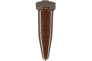 MUHWA 1000PCS Polypropylene Graduated Microcentrifuge Tube with Snap Cap, 0.5ml Capacity Microtubes (Brown)