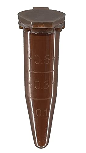 MUHWA 1000PCS Polypropylene Graduated Microcentrifuge Tube with Snap Cap, 0.5ml Capacity Microtubes (Brown)