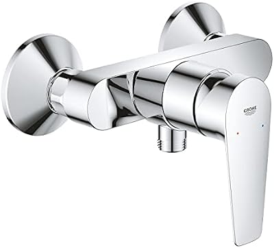 Grohe quickfix start edge, torneira de chuveiro monocomando (montagem na parede, válvula anti-retorno, menor consumo de água, instalação com quickspanner incluído), cromado, 24197001