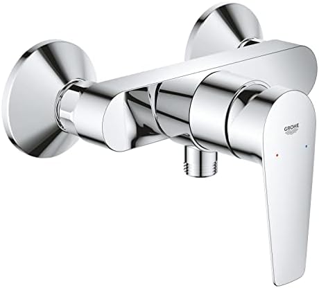 Grohe quickfix start edge, torneira de chuveiro monocomando (montagem na parede, válvula anti-retorno, menor consumo de água, instalação com quickspanner incluído), cromado, 24197001
