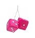 Zone Tech Pair Black and White Mirror Fuzzy Dice - Pair Black and White Plush Car Mirror Fuzzy Dice Pair (Pink)