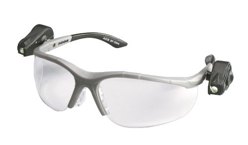3M Light Vision 2 Protective Eyewear 11476-00000-10 Clear Anti-Fog Lens, Gray Frame, Lights