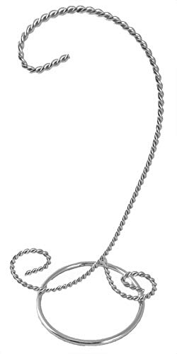 JWM Braided Metal Holiday Ornament Display Hanger (Silver)