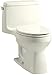 Kohler 3810-96 Santa Rosa Comfort Height Elongated 1.28 GPF Toilet with AquaPiston Flush Technology and Left-Hand Trip Lever, Biscuit, 12 inch