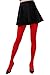 HeyUU Women's 80 Denier Soft Opaque Tights, High Waist Solid Color Footed Pantyhose 20+ Colors (6 Pairs-Black/Dark Blue/Burgundy/Red/Mustard/Royal Blue)