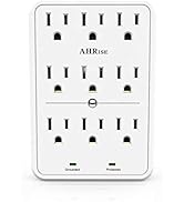 Surge Protector, AHRISE 9-Outlet Extender Wall Plug, 3 Prong Outlets, Power Adapter Splitter with...