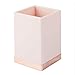 mDesign Decorative Plastic Bathroom Toothbrush and Toothpaste Stand Holder - Dental Organizer with 3 Storage Compartments for Bathroom Vanity Countertops and Medicine Cabinet - Light Pink/Rose Gold