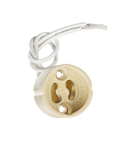Yiahin Recessed Spotlights GU10 Set with GU10 Ceramic Socket, Matt White Round LED Spotlight Mounting Frame, Diameter 55mm-70mm, for Ceiling Spotlights, Pack of 10
