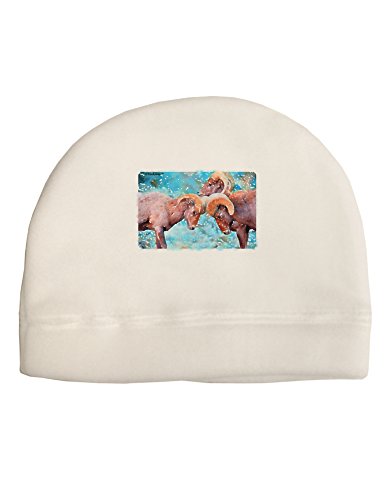 TooLoud CO Bighorn Head Butt Watercolor Child Fleece Beanie Cap Hat