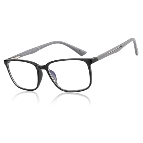 31ffnSh3p4L Zenottic Blaulichtfilter Brille , Lesebrille Herren Eckige Rahmen-Leser Anti-Glanz Sport Computerbrille Schwarz 1.5X