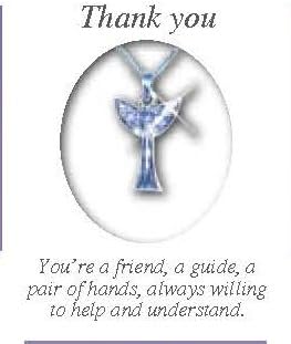 Thank You Standing Crystal Angel Pendant Necklace in Gift Box with Sentimental Verse - You're a Friend a Guide a Pair of Hands