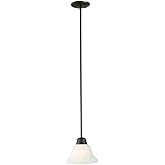 Design House 514513 Millbridge Traditional 1-Light Indoor Dimmable Mini Pendant with Alabaster Glass Shade for Kitchen island