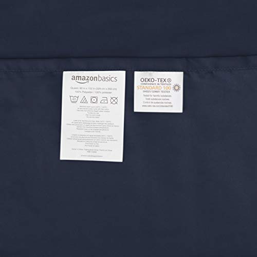 image for AmazonBasics Embroidered Hotel Stitch Sheet Set - Premium, Soft, Easy-