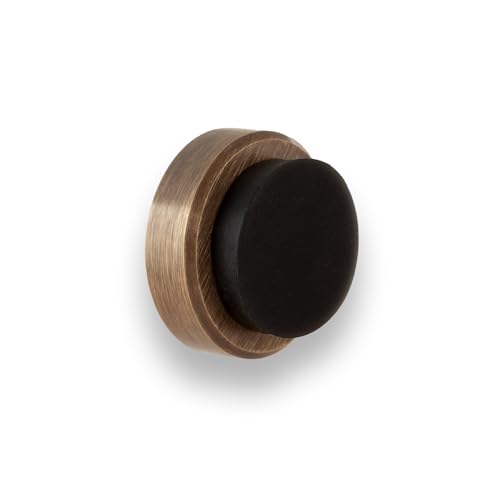 EVI Herrajes | Adhesive Door Stop for Wall/Handle | 24x14 mm | Aged Brass Finish | Includes Screw + Mounting Plug | Mod. 04020524TPMLCU