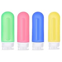 Portable Travel Bottles Set, Kowth Leak Proof Squeezable Silicon Tubes Travel Size Toiletries Containers for Shampoo Conditioner Lotion,89ml,4 pack