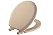 MAYFAIR 41EC 078 Cameron Toilet Seat will Never Loosen and Easily Remove, ROUND, Durable Enameled Wood, Beige