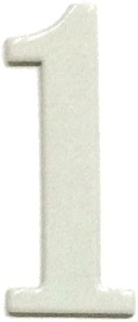 NumbersAndLetters - Fancy White Thick Outdoor Adhesive Reflective Mailbox Number or House Number - Single Digit Number 1 - Size - 4 Inch - 1/8 Inch thick