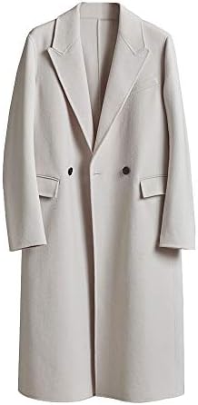 ロングコートメンズ 冬 膝下丈 両面ウール スリム トレンチコート Anadis Nl