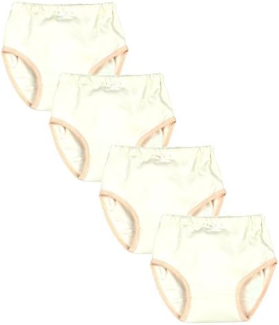 TotMart Organic Cotton Toddler Girls Underwear Undies Underpants Briefs, Beige, 4 prs (5 Years)