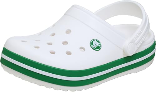 Crocs Unisex Kinder Crocband Clog T Clog, White/Green Ivy, 19/20 EU