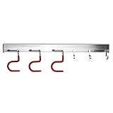 Sumnacon Mop Broom Holder Organizer, 3 Adjustable Positions Holder with 3 Hooks Wall Mounted Cleaning Tools Organizer,Space Saver Rags Dusters Rakes Utility Hooks Holder for Kitchen Garage Office