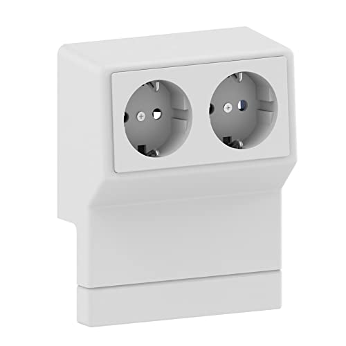 Obtutu Habengut 2-fach Steckdoseneinheit für Sockelleiste 50 mm | Inhalt: 1 Stück