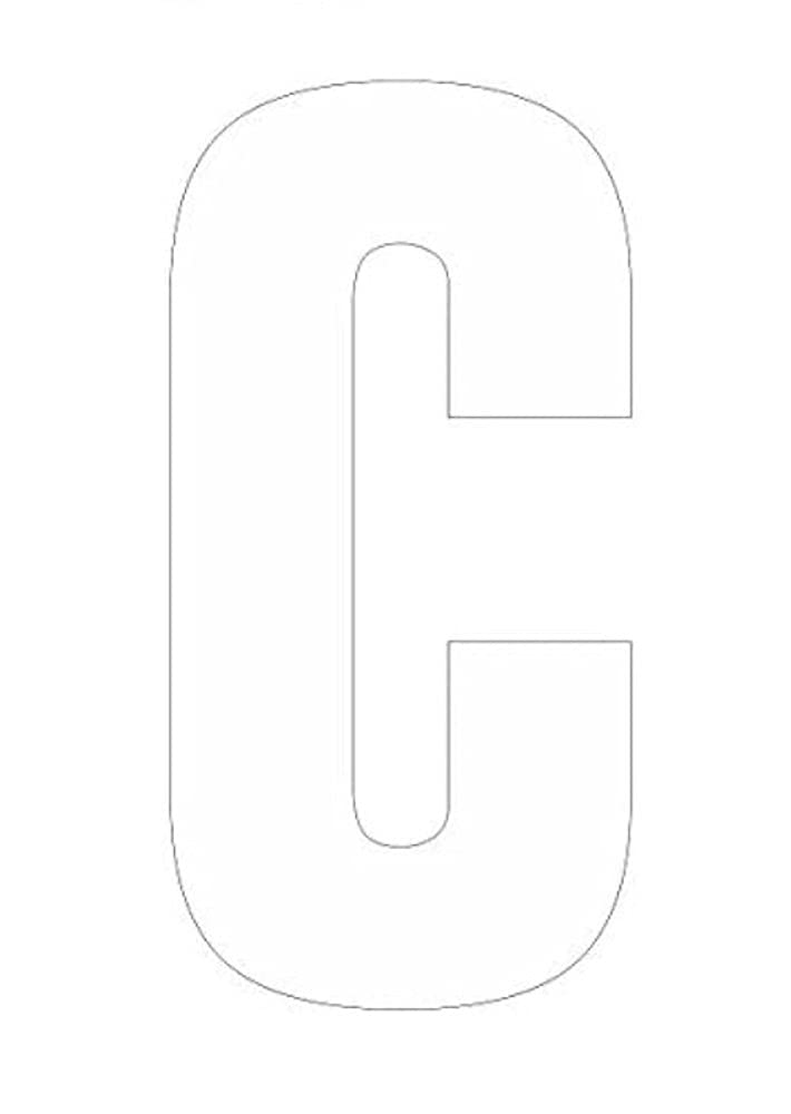 Merriway BH04107 (4 Pcs) White Vinyl Stick-On Wheelie Bin Post Box Crate Dust Bin Letters 75mm (3 Inch) Letter C - Pack of 4 Pieces