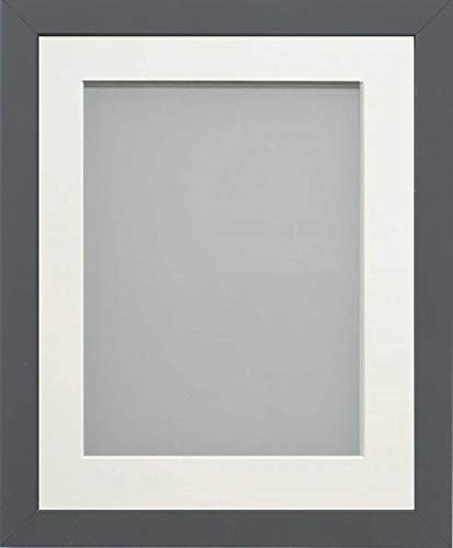 Frame Company Allington Grey Photo Frame with Off-White Mount, 12x10 for 6x4 inch, fitted with perspex