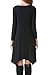 Invug Women Casual Loose Soft Crewneck Long Sleeve Pockets Swing T-shirt Dress Black XXL