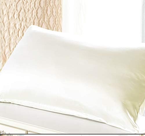 22 Momme Both Sides Luxurious Silk Pillowcase for Hair & Skin to prevent wrinkles Hidden Zipper 1pc (White, 50 * 75cm)