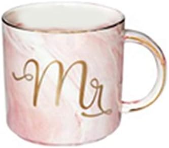Beautiful Marbel Pattern Ceramic Water Mug Letter Printed Coffee Cup for Home Office Best Gift for Lovers