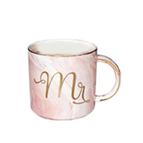 Beautiful Marbel Pattern Ceramic Water Mug Letter Printed Coffee Cup for Home Office Best Gift for Lovers