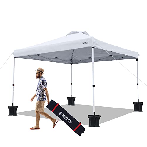 ESSENTIAL LOUNGER 10x10 Popup Canopy, Easy Up Outdoor Canopy Tent for