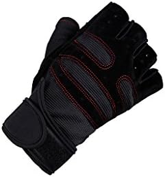Half Finger Sports Exercises,Weight Lifting and Wrist Protection Fitness Gloves,Black L