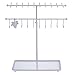 MyGift White Metal Jewelry Organizer Stand, 30-Hook Necklace Bracelet Hanger Display Rack with Ring Tray