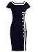 Navy Blue Sailor Nautical Pinup Rockabilly Vintage Retro Pencil Women's Dress