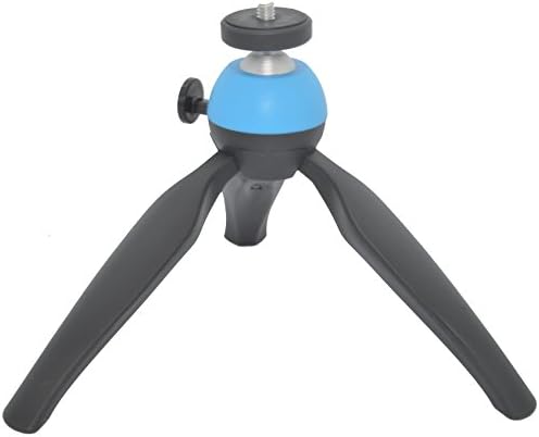Vicdozia Cell Phone Tripod, Mini Desktop Foldable Tripod Stand Holder + Universal Holder Clip + Gopro Mount Adapter for Compact Camera &amp; Gopro &amp; iPhone Samsung and Other Cell Phones(Blue)