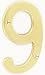 ZW Hardware A200 4 Inch Brass Bright Brass House Number 9