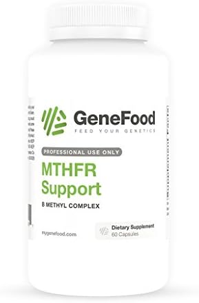 MTHFR Support Supplement by GeneFood | Bioactive B2, B6, B12 Methyl Complex, 60 Capsules