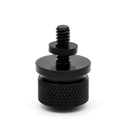 Radracing Motorcycle 1/4"-20 Thread Chrome Seat Bolt Screw fit for Harley Aluminium Billet Black (pack of 2)