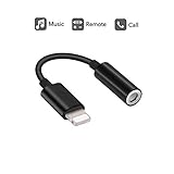 Labobbon 3.5mm Headphone Jack Adapter, Connector for iPhone 11/11 Pro/11 Pro Max/Xs/Xs Max/XR/iPhone 8/8 Plus/X (10) / 7/7 Plus, iPad and More, Music Control & Calling Function Supported (Black)