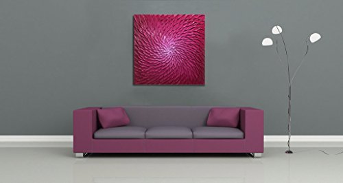 Amei Art Paintings, 24X24 Inch Paintings Oil Hand Painting 3D Hand-Painted On Canvas Abstract Artwork Art Wood Inside Framed Hanging Wall Decoration Abstract Painting (Rose) - Thumbnail 4