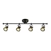 Catalina 17624-002 Smart Home, Alexa Enabled Metal 4 Fixed Track Lighting Kit, 34.75″, Oil Rubbed Bronze with Amber Glass Shades