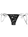 Women's Holiday Sexy Mesh Lingerie Halter Top See Through Bra Mini Leather Skirt With Pant Set (M, Black)