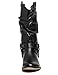 Refresh Wild-02 BLACK Women's Mid calf Cowboy boots with distressed PU upper (10)