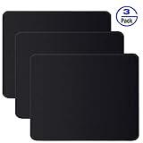 Gimnor 3 Pack Standard Mouse Pad with Stitched Edges, Comfortable Mouse Mat Pad, Non-Slip Rubber Base Mousepad for All Types of Mouse Laptop Computer PC 10.3 x 8.3 inches Black