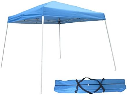 OTLIVE 10'x10' Commercial Canopy Slant Leg Easy Pop-Up Sun Rain Canopy Shade (Blue)